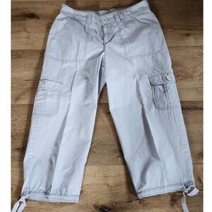 ST. Johns Bay Light Blue Graysish Capri/Cargo Pants  Women's Size 4